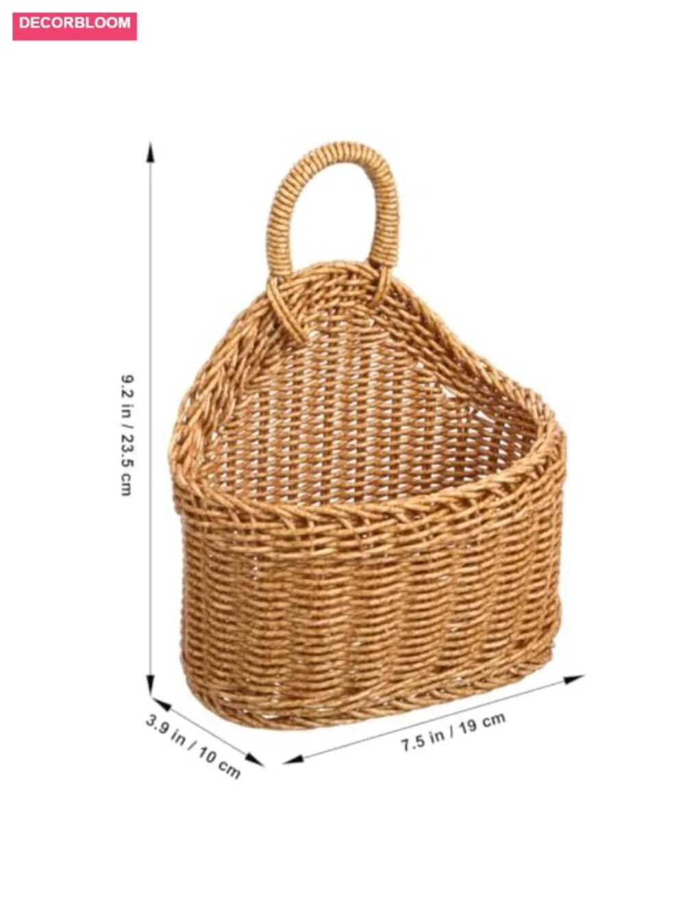 Rattan Woven Wall Storage Basket for Kitchen, Garlic & Produce Organization